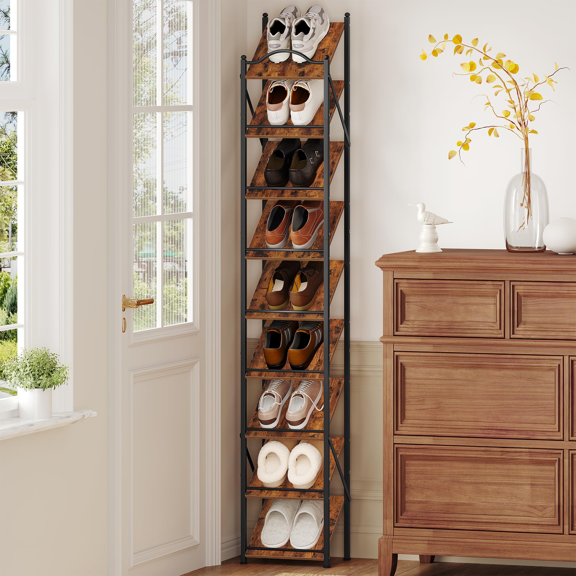 Amazon.com: Hzuaneri Vertical Shoe Rack, 9 Tier Narrow Shoe